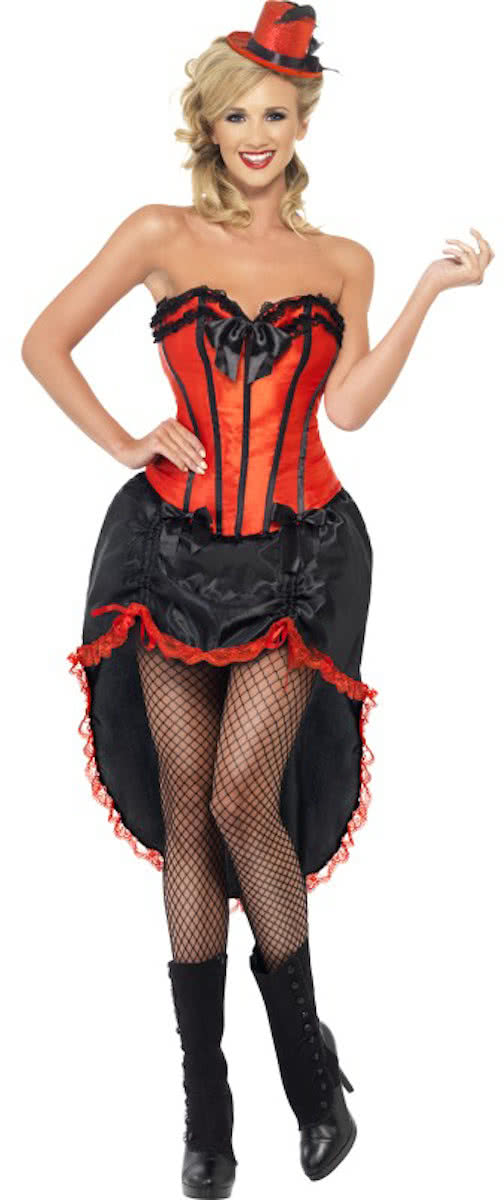 Burlesque Danseres kostuum rood | Carnavalskleding dames maat L (44-46)